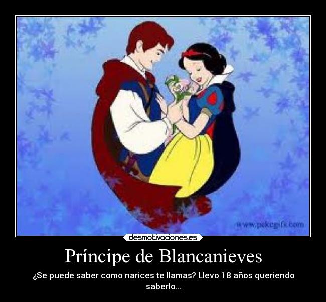 Príncipe de Blancanieves - ¿Se puede saber como narices te llamas? Llevo 18 años queriendo saberlo...