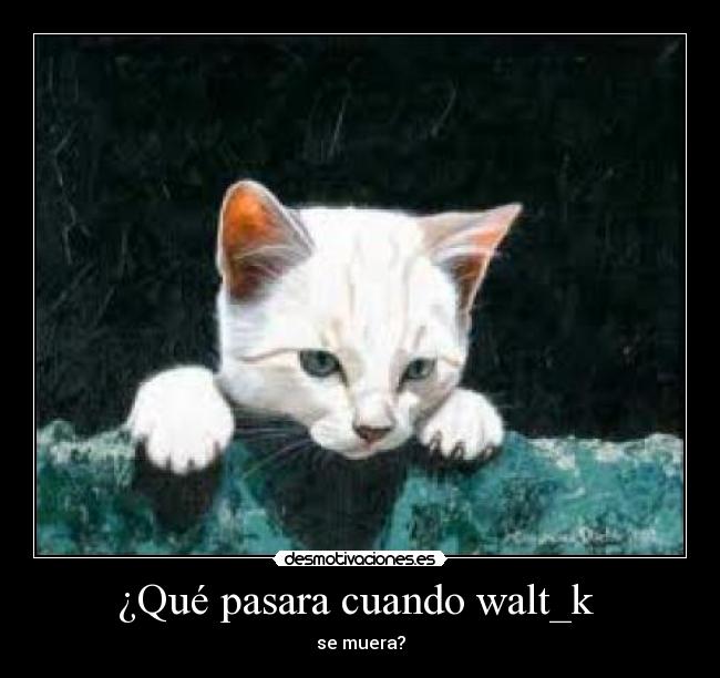 ¿Qué pasara cuando walt_k  - se muera?