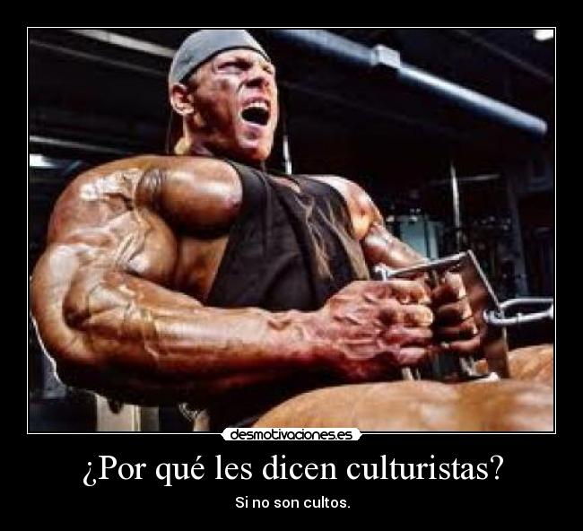 ¿Por qué les dicen culturistas? - Si no son cultos.