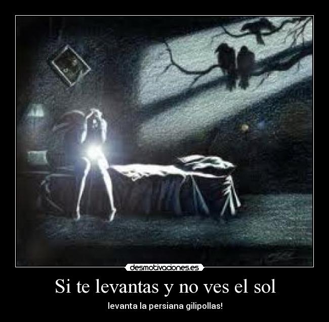 Si te levantas y no ves el sol - levanta la persiana gilipollas!