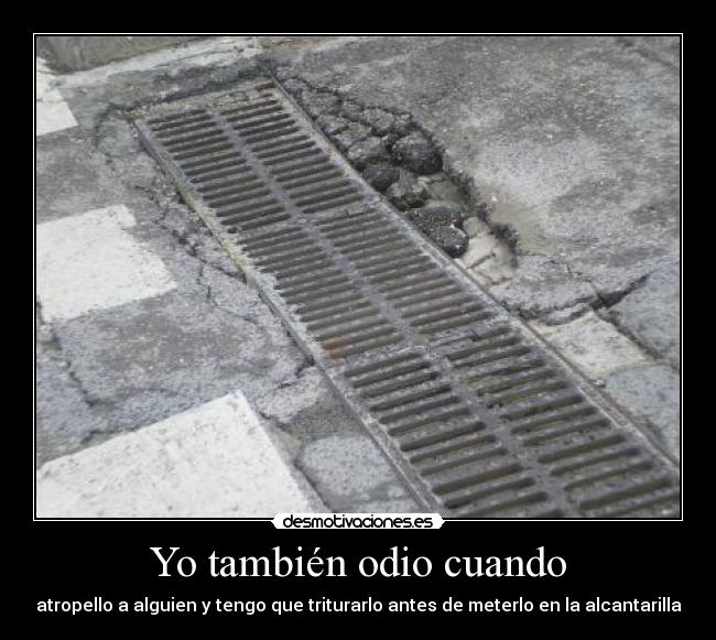 Yo también odio cuando - atropello a alguien y tengo que triturarlo antes de meterlo en la alcantarilla
