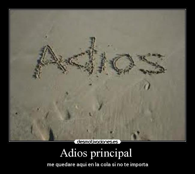 Adios principal - me quedare aqui en la cola si no te importa