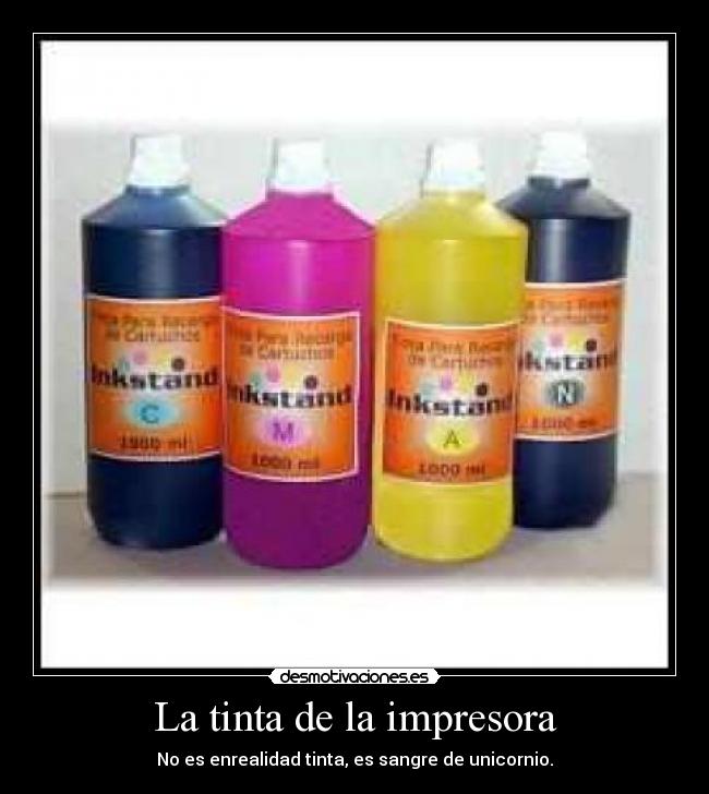 La tinta de la impresora -