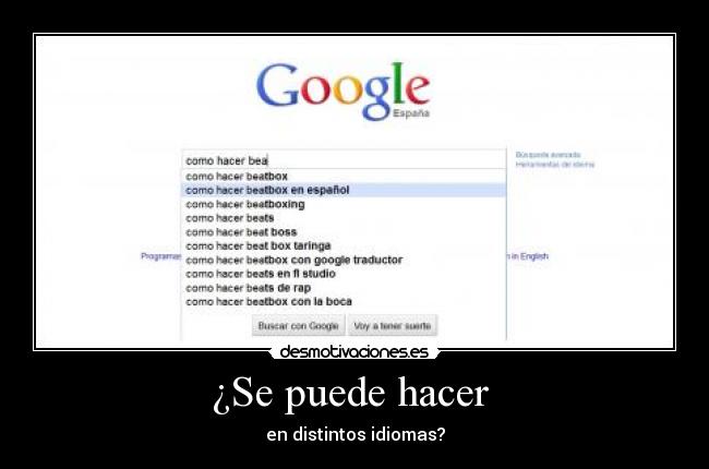 ¿Se puede hacer - en distintos idiomas?