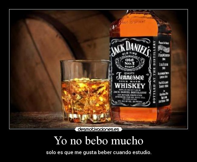 Yo no bebo mucho - solo es que me gusta beber cuando estudio.