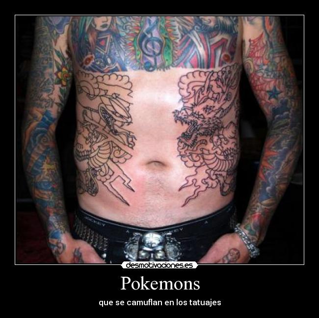 Pokemons - que se camuflan en los tatuajes