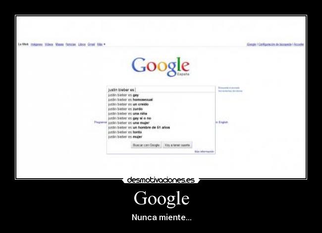 Google - Nunca miente...