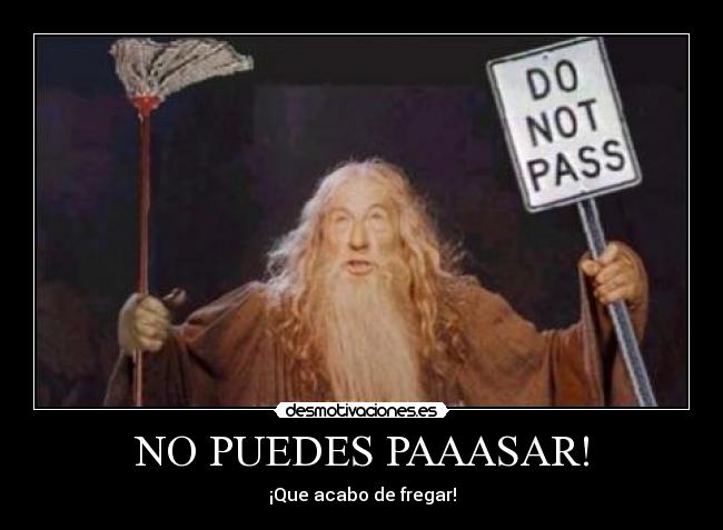 NO PUEDES PAAASAR! -