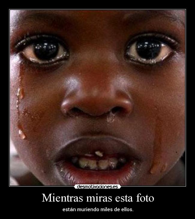 Mientras miras esta foto - están muriendo miles de ellos.