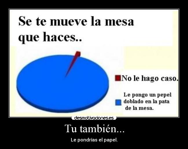Tu también... - Le pondrías el papel.