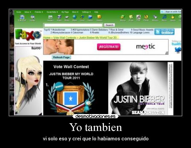 Yo tambien - vi solo eso y crei que lo habiamos conseguido