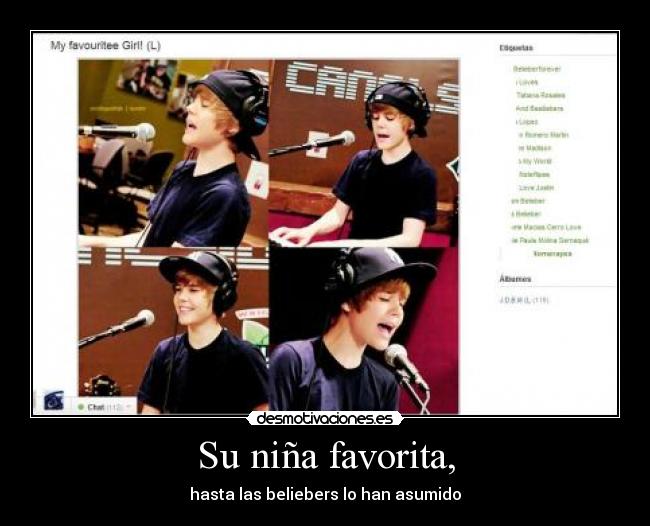 Su niña favorita, - hasta las beliebers lo han asumido