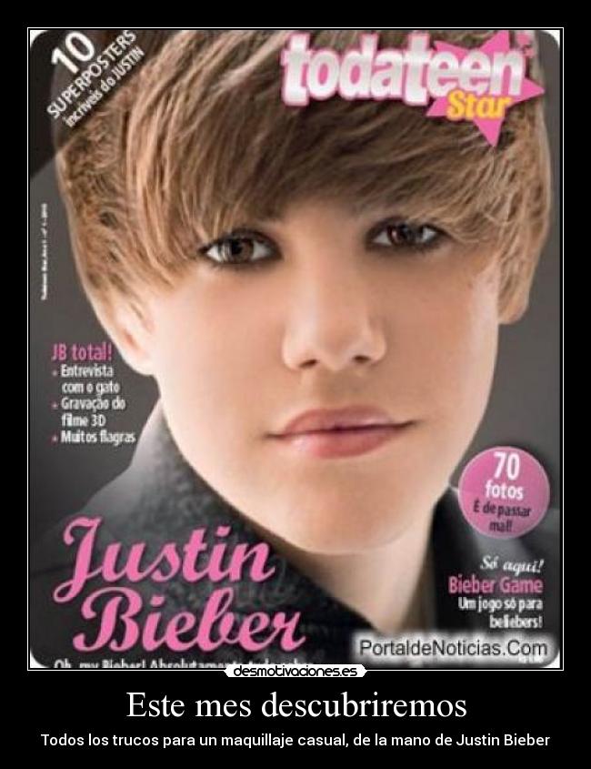 carteles justin bieber maquillaje maquillado revista desmotivaciones