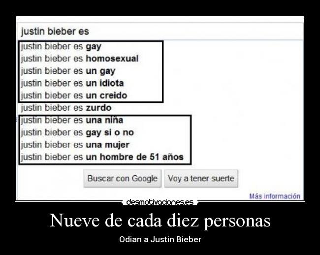 Nueve de cada diez personas - Odian a Justin Bieber