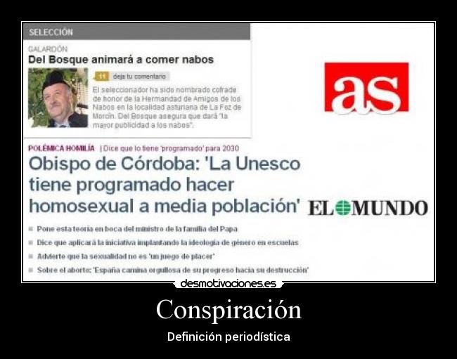 Conspiración - Definición periodística