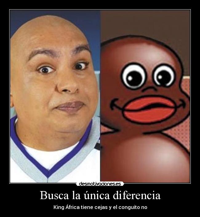 Busca la única diferencia - King África tiene cejas y el conguito no