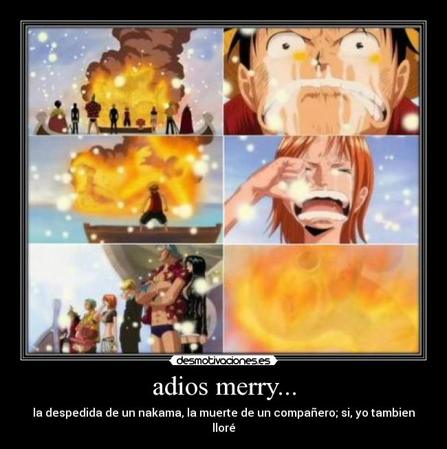 adios merry... - la despedida de un nakama, la muerte de un compañero; si, yo tambien lloré
