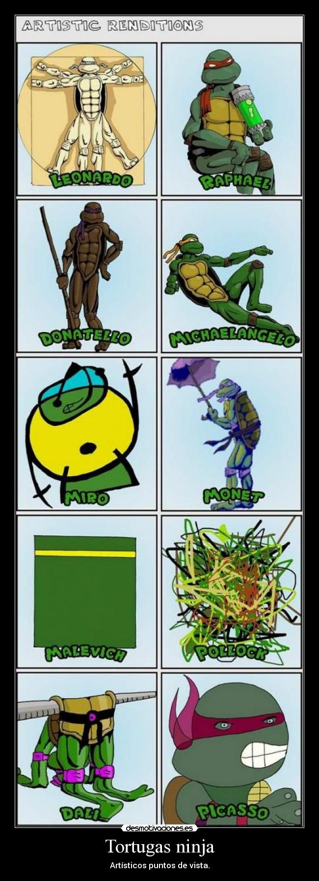 Tortugas ninja - Artísticos puntos de vista.