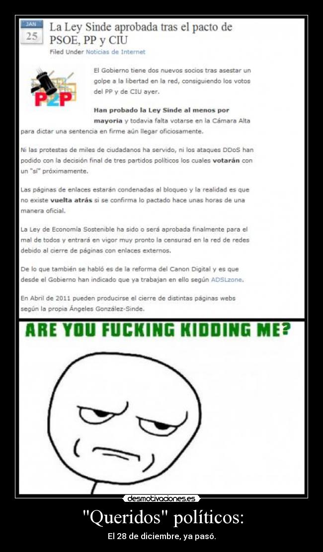 Queridos políticos: -