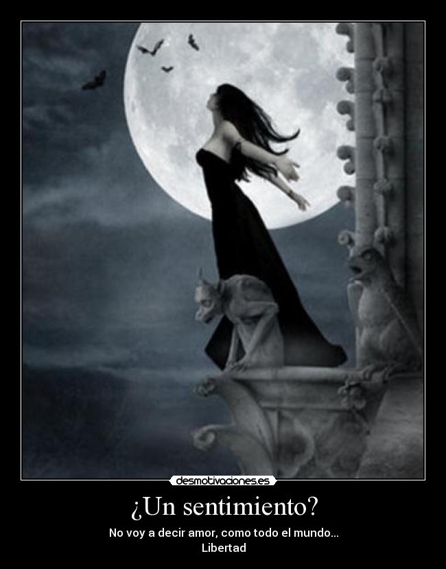 ¿Un sentimiento? - No voy a decir amor, como todo el mundo...
Libertad