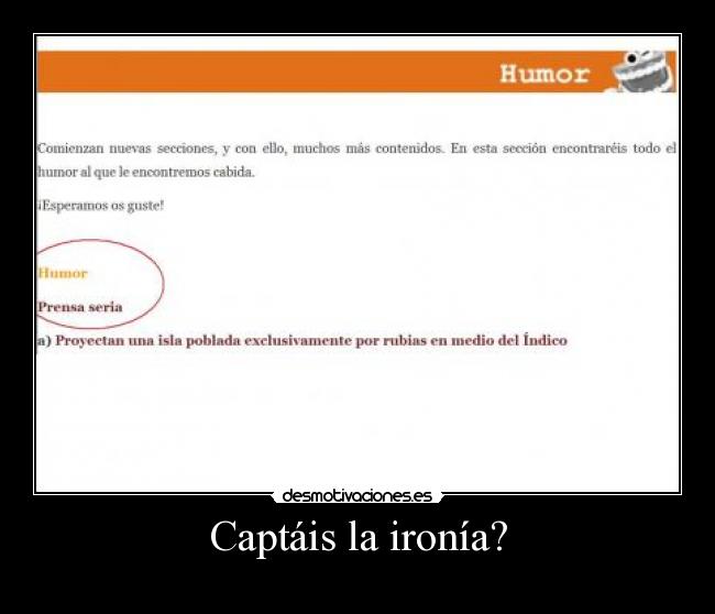 Captáis la ironía? - 