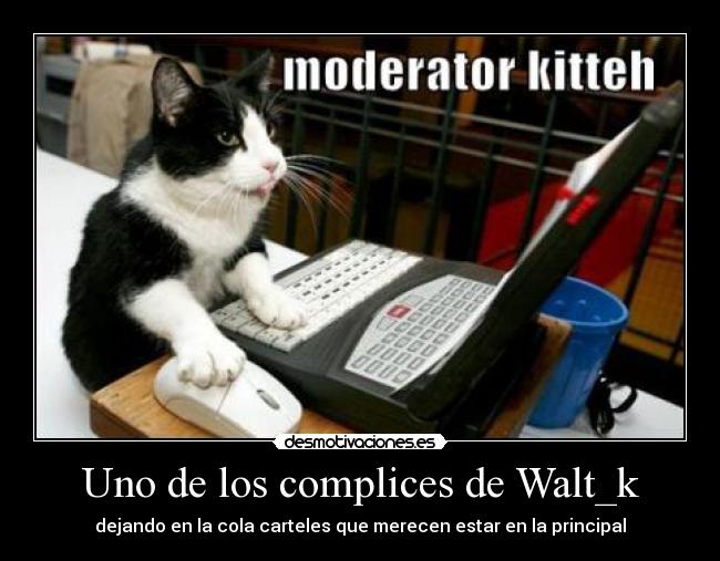 Uno de los complices de Walt_k - dejando en la cola carteles que merecen estar en la principal