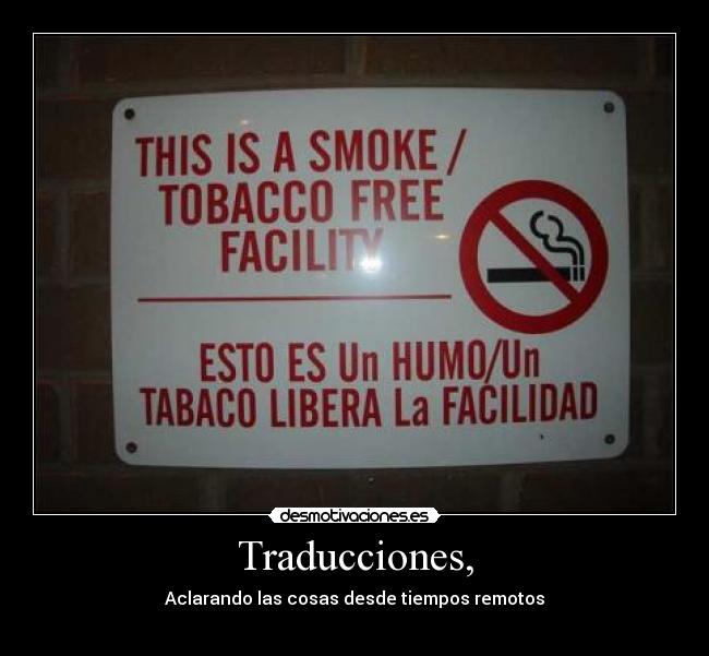 Traducciones, -