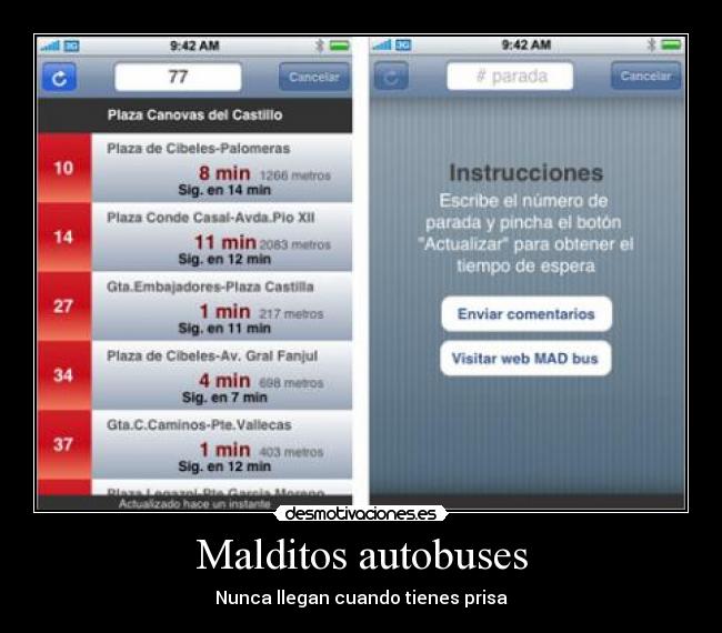 Malditos autobuses - Nunca llegan cuando tienes prisa