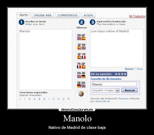 Manolo - Nativo de Madrid de clase baja