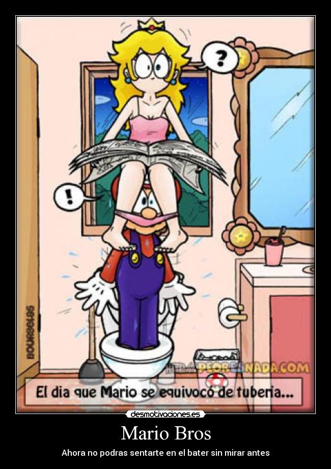 carteles mario bros bater mirar princesa mirar antes desmotivaciones