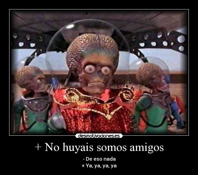 + No huyais somos amigos -
