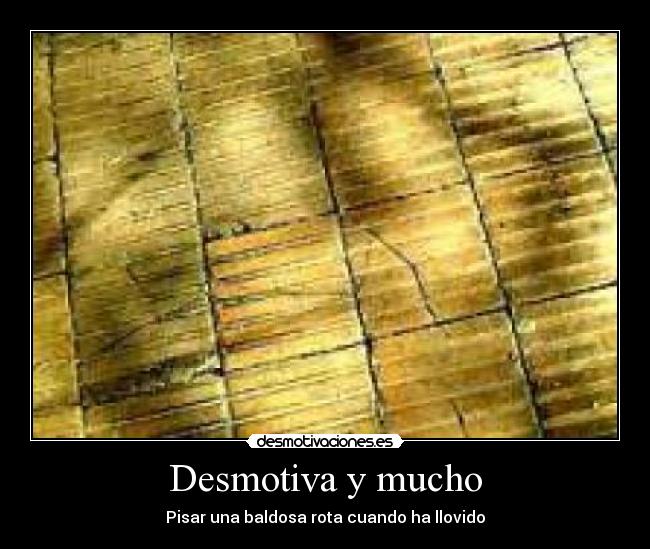 Desmotiva y mucho - Pisar una baldosa rota cuando ha llovido