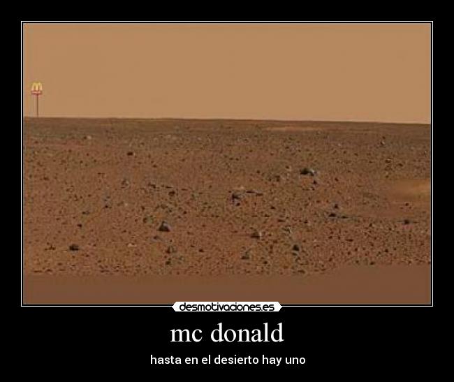 mc donald - hasta en el desierto hay uno