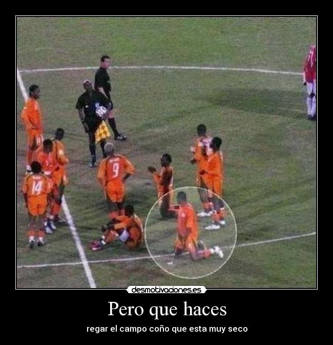 Pero que haces - regar el campo coño que esta muy seco