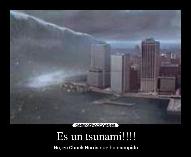 Es un tsunami!!!! - No, es Chuck Norris que ha escupido