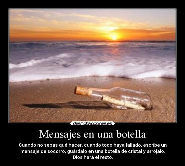 carteles mensajes una botella desmotivaciones