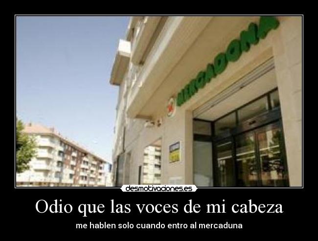 Odio que las voces de mi cabeza - me hablen solo cuando entro al mercaduna