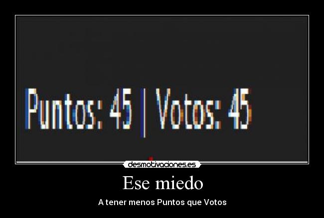 Ese miedo - A tener menos Puntos que Votos
