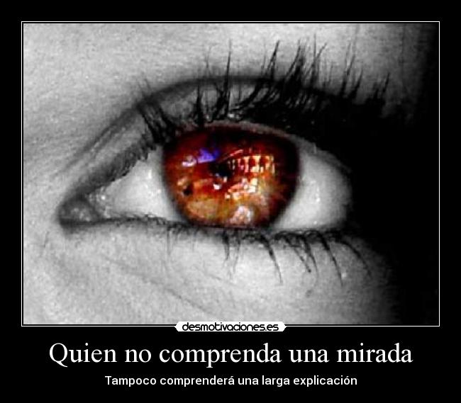 Quien no comprenda una mirada -