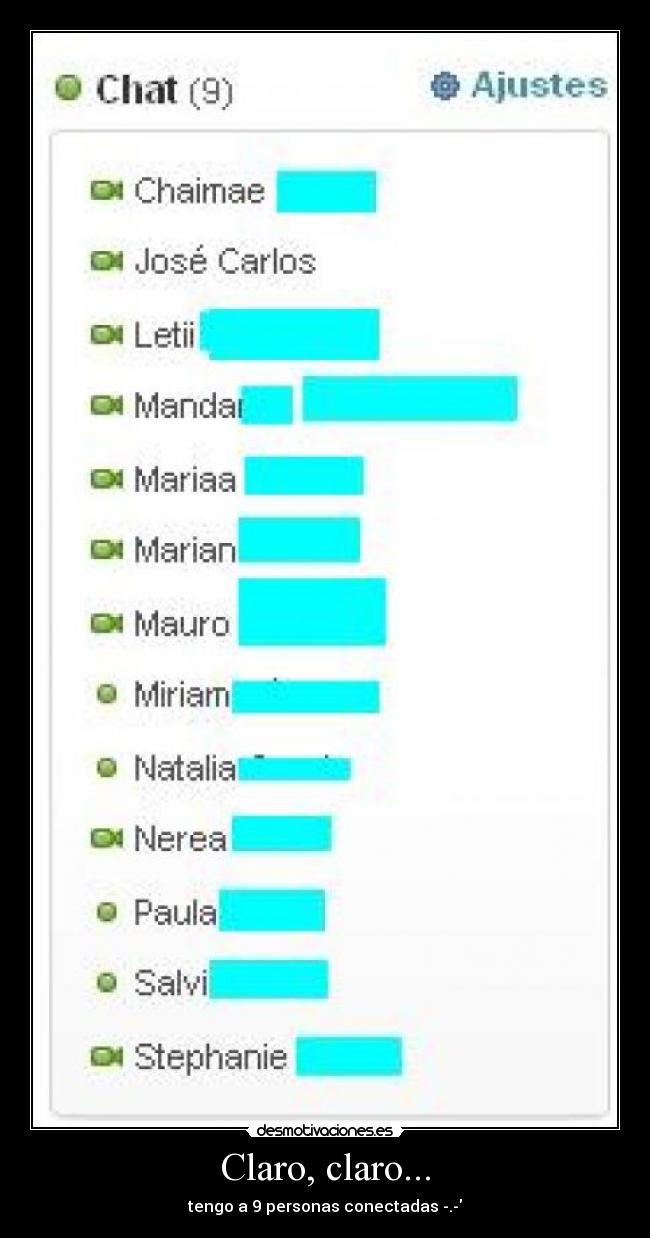 Claro, claro... - tengo a 9 personas conectadas -.-