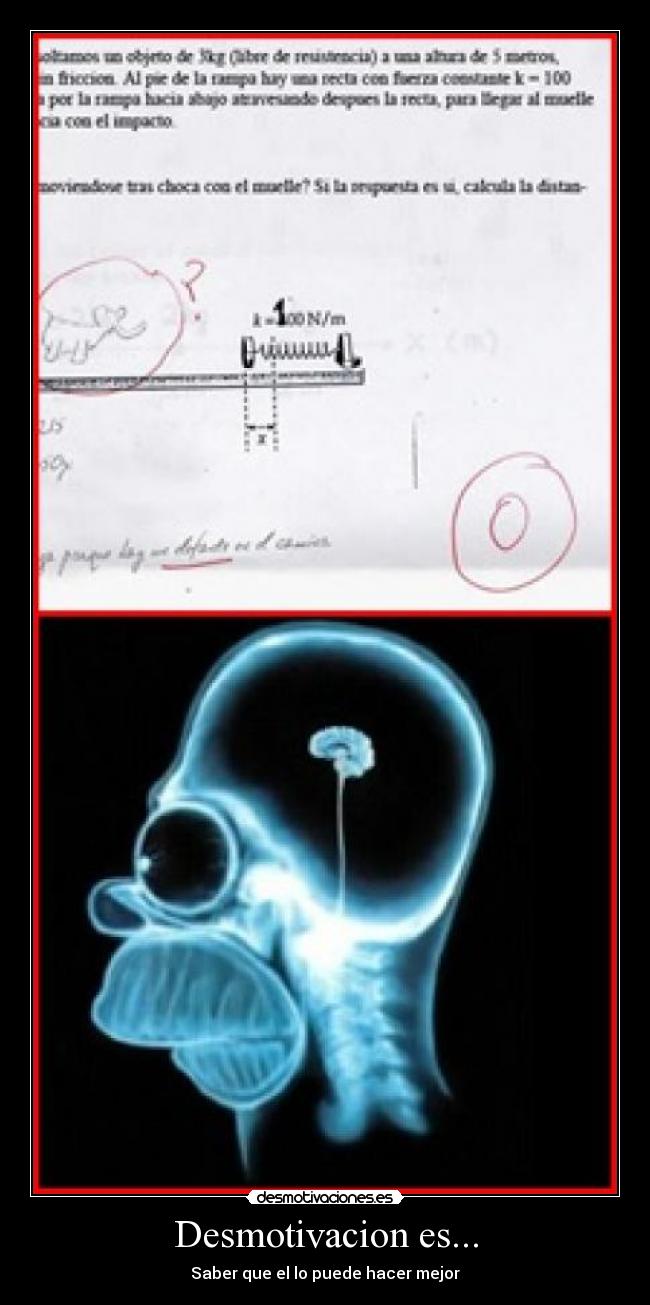 Desmotivacion es... - Saber que el lo puede hacer mejor