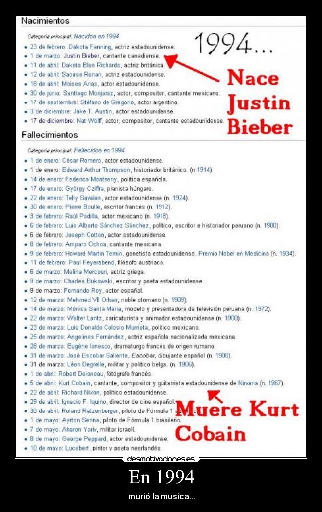 En 1994 - murió la musica...