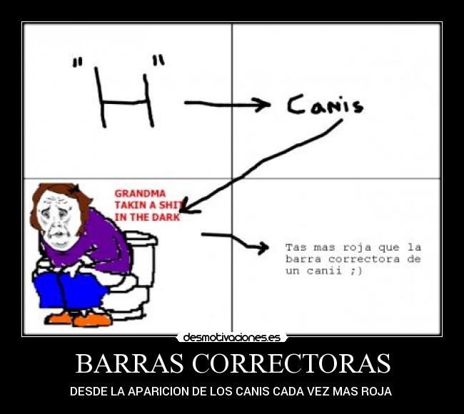 BARRAS CORRECTORAS - DESDE LA APARICION DE LOS CANIS CADA VEZ MAS ROJA