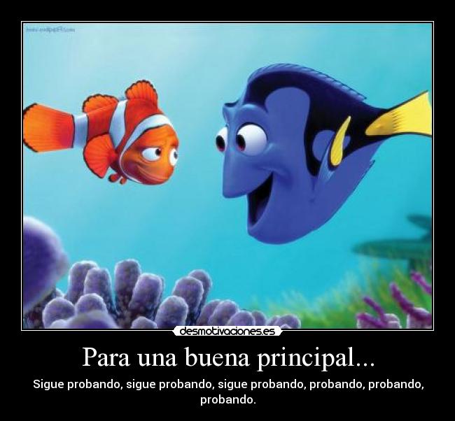 Para una buena principal... -