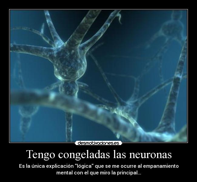 Tengo congeladas las neuronas - Es la única explicación lógica que se me ocurre al empanamiento
mental con el que miro la principal...