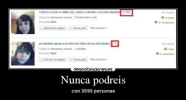 Nunca podreis - con 3595 personas