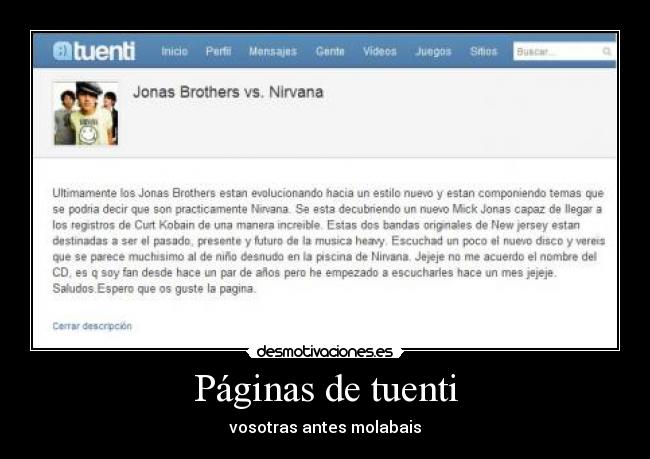 Páginas de tuenti - vosotras antes molabais