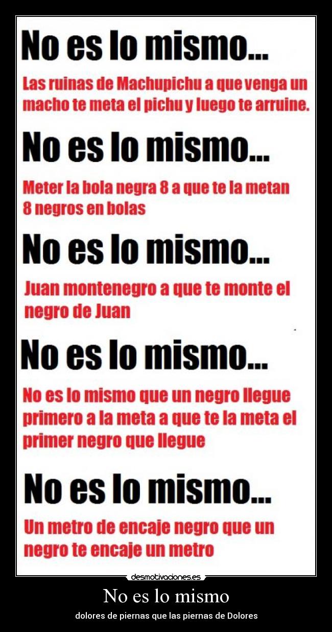 No es lo mismo - 