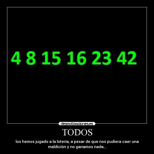 carteles lost numeros loteria desmotivaciones