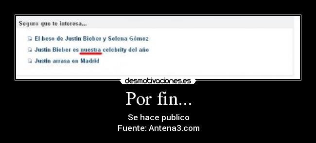 Por fin... - Se hace publico
Fuente: Antena3.com